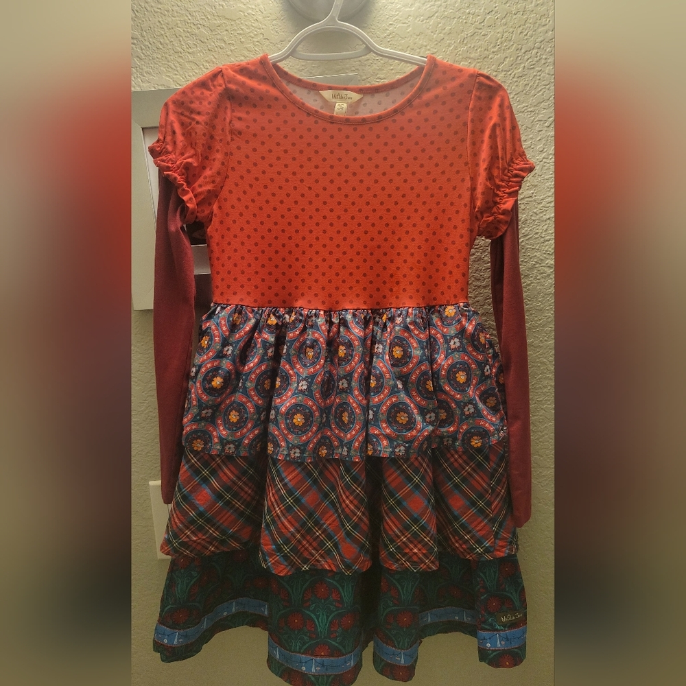 Matilda Jane Size‎ 14 Girls Jolly Holiday Dress Wreaths Polka Dot Plaid Floral - Picture 2 of 9
